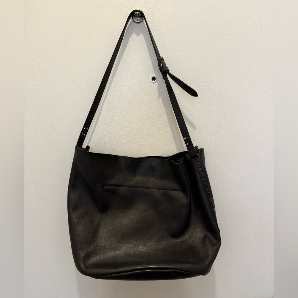 Madewell Black Leather Bucket Bag